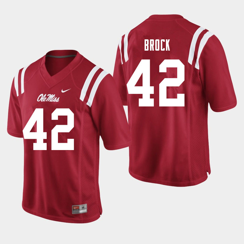 Brooks Brock Ole Miss Rebels NCAA Men's Red #42 Stitched Limited College Football Jersey RNC6858NX